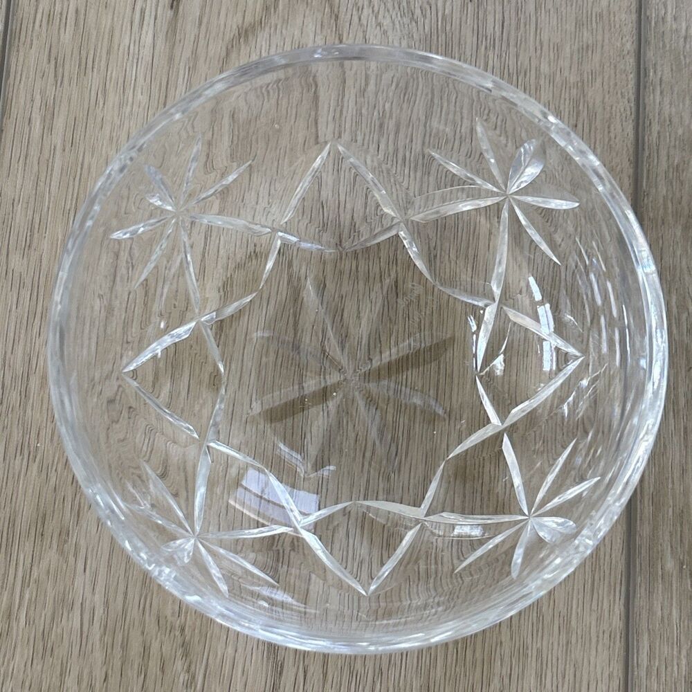 Art glass royal brierley for tiffany & co. SWAG irish crystal rose bowl, 5 1/2"